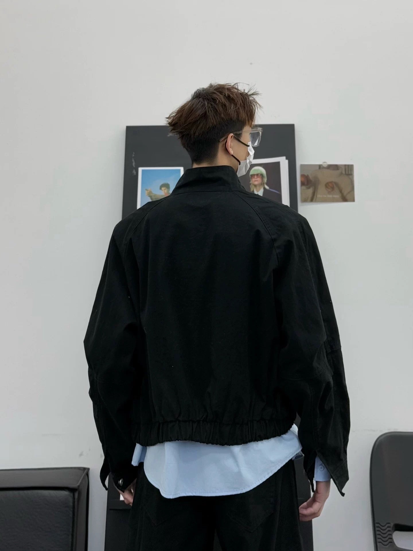Men’s Short Utility Stand Collar Jacket – Vintage Workwear Streetwear Outerwear FE0051