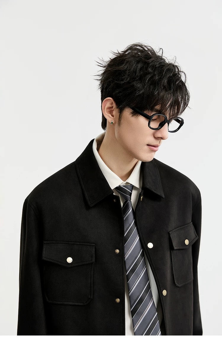 Men's Retro Premium Faux Suede Lapel Jacke FE0275