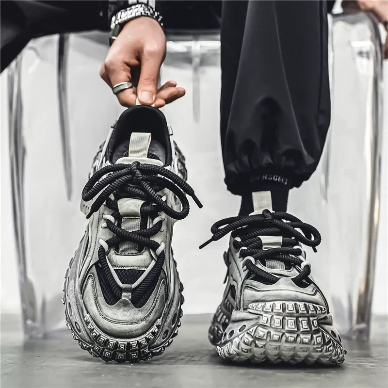 Men’s 2025 New Chunky Sneakers Tire Sole Platform Dad Shoes Fashion Street Style Casual Running ShoesS0016