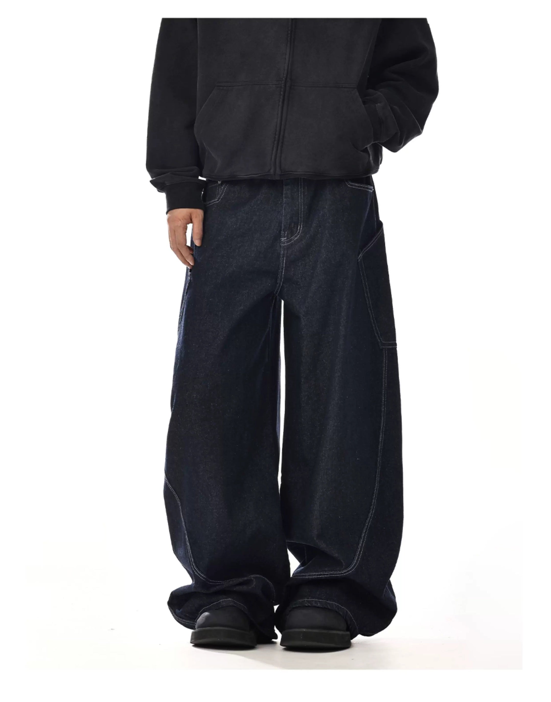 Vintage American Multi-Pocket Jeans – Loose Fit Workwear Street Denim Pants FE0050