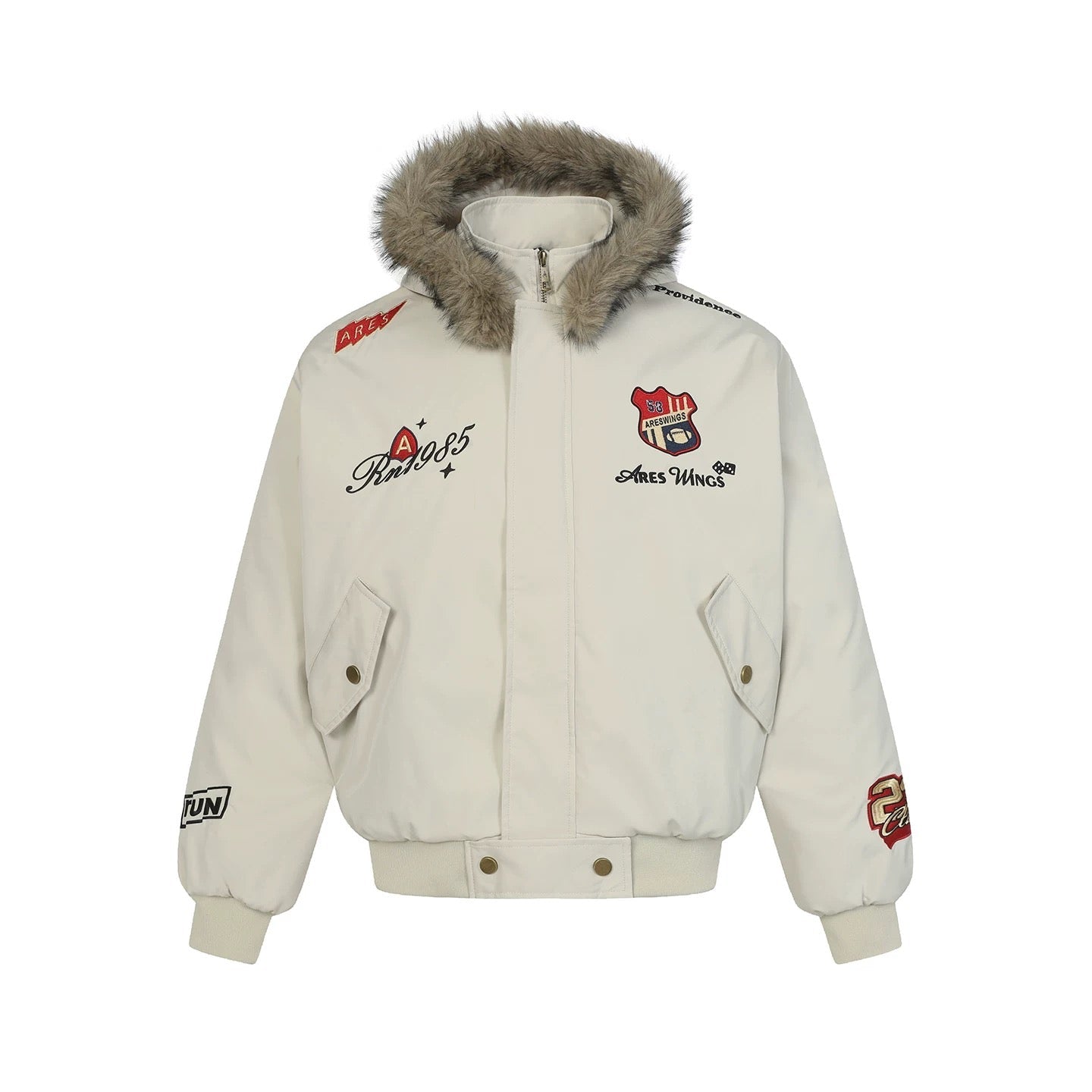 American Vintage Embroidered Badge Padded Jacket FE0348
