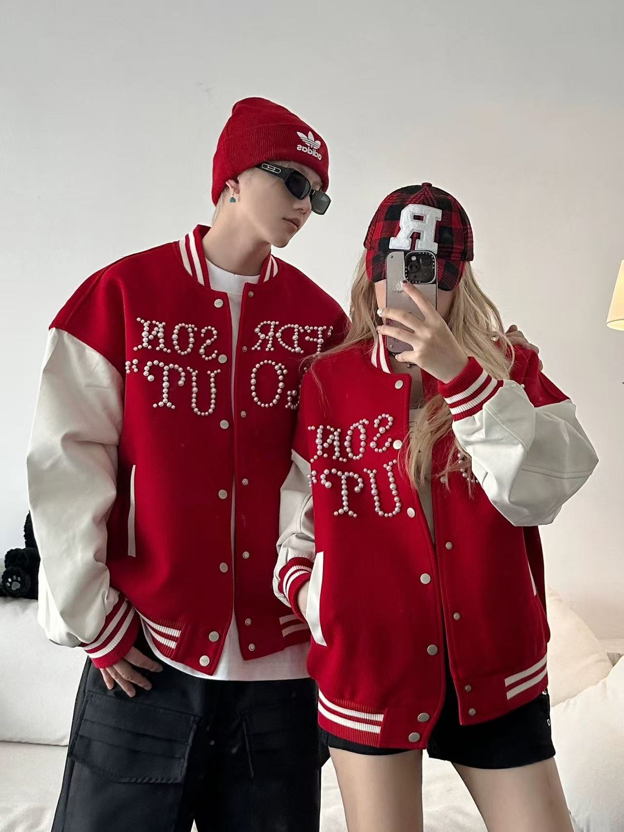 American Streetwear Rhinestone Baseball Jacket FE0272