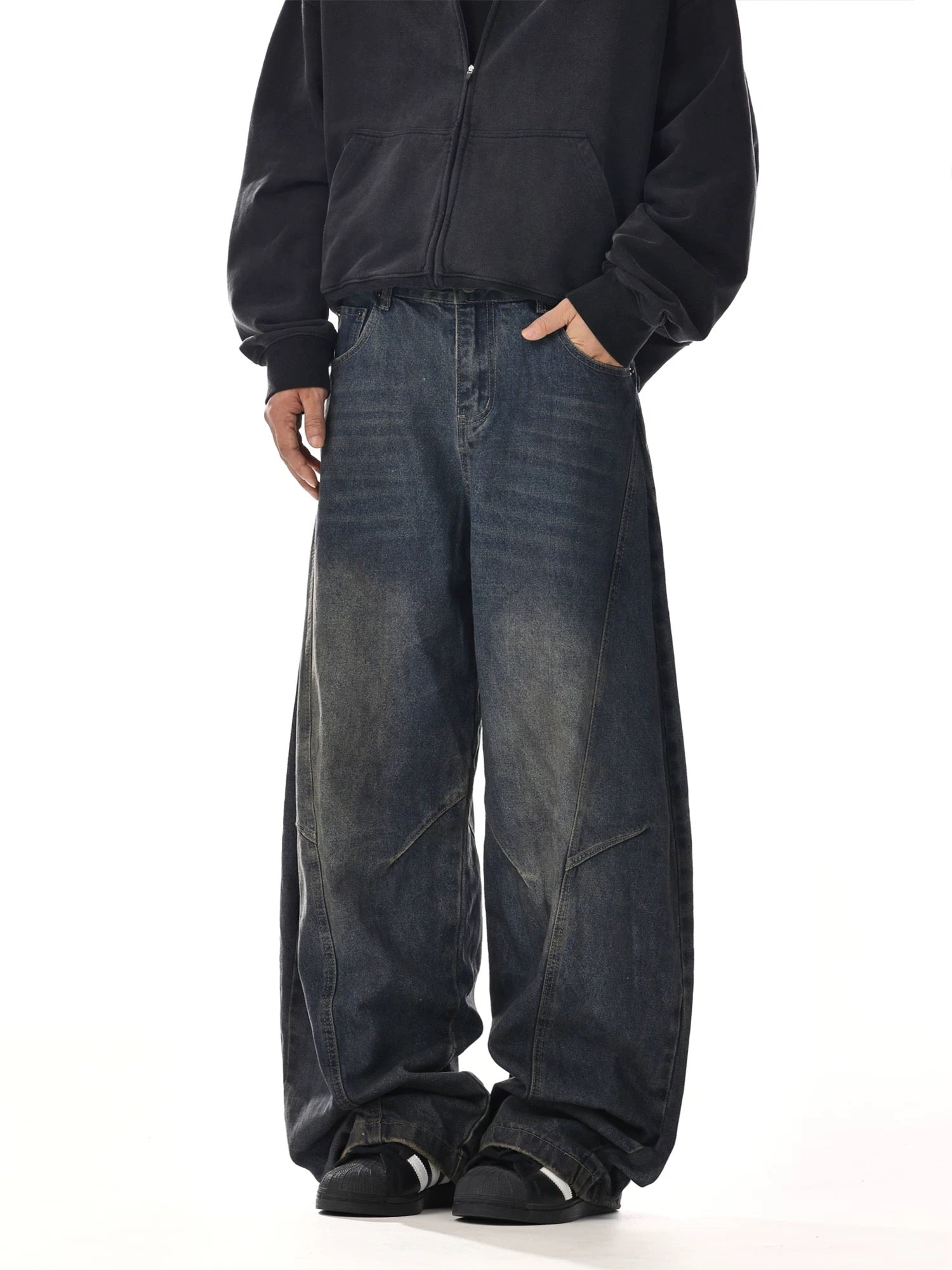 American Retro Wide-Leg Denim Pants FE0307