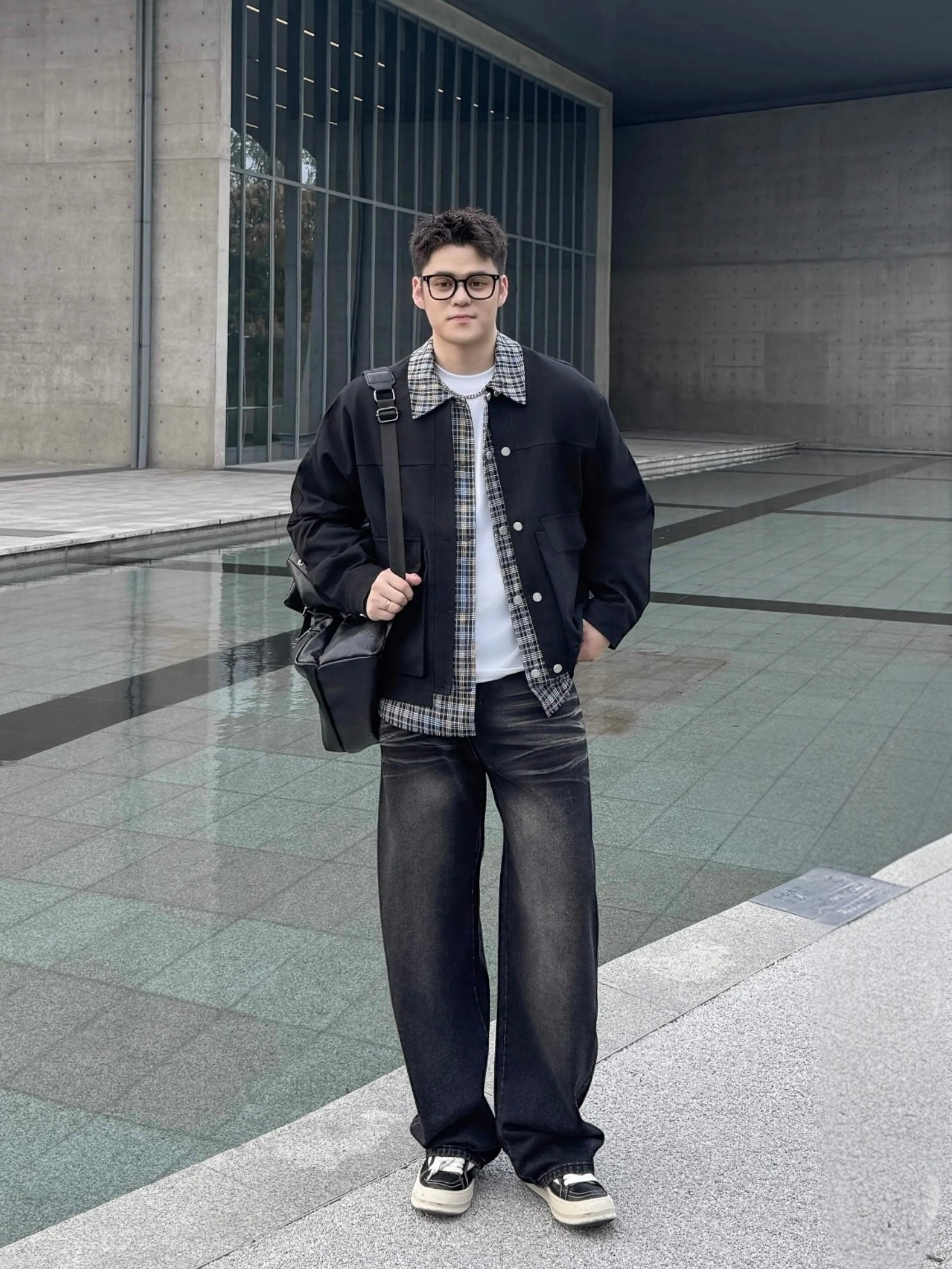 WASHED DRAPE STRAIGHT JEANS FE0137