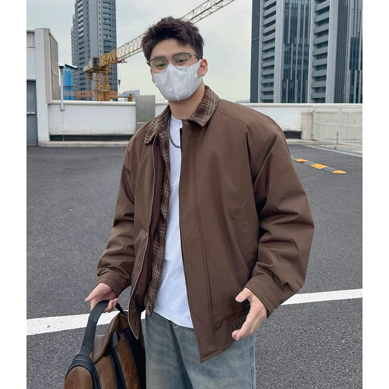 Men’s Retro American Plaid Lapel Jacket FE0079