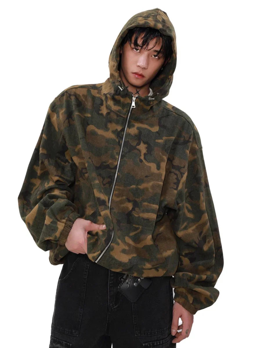LOOSE ZIPPER HOODED JACKET FE0123