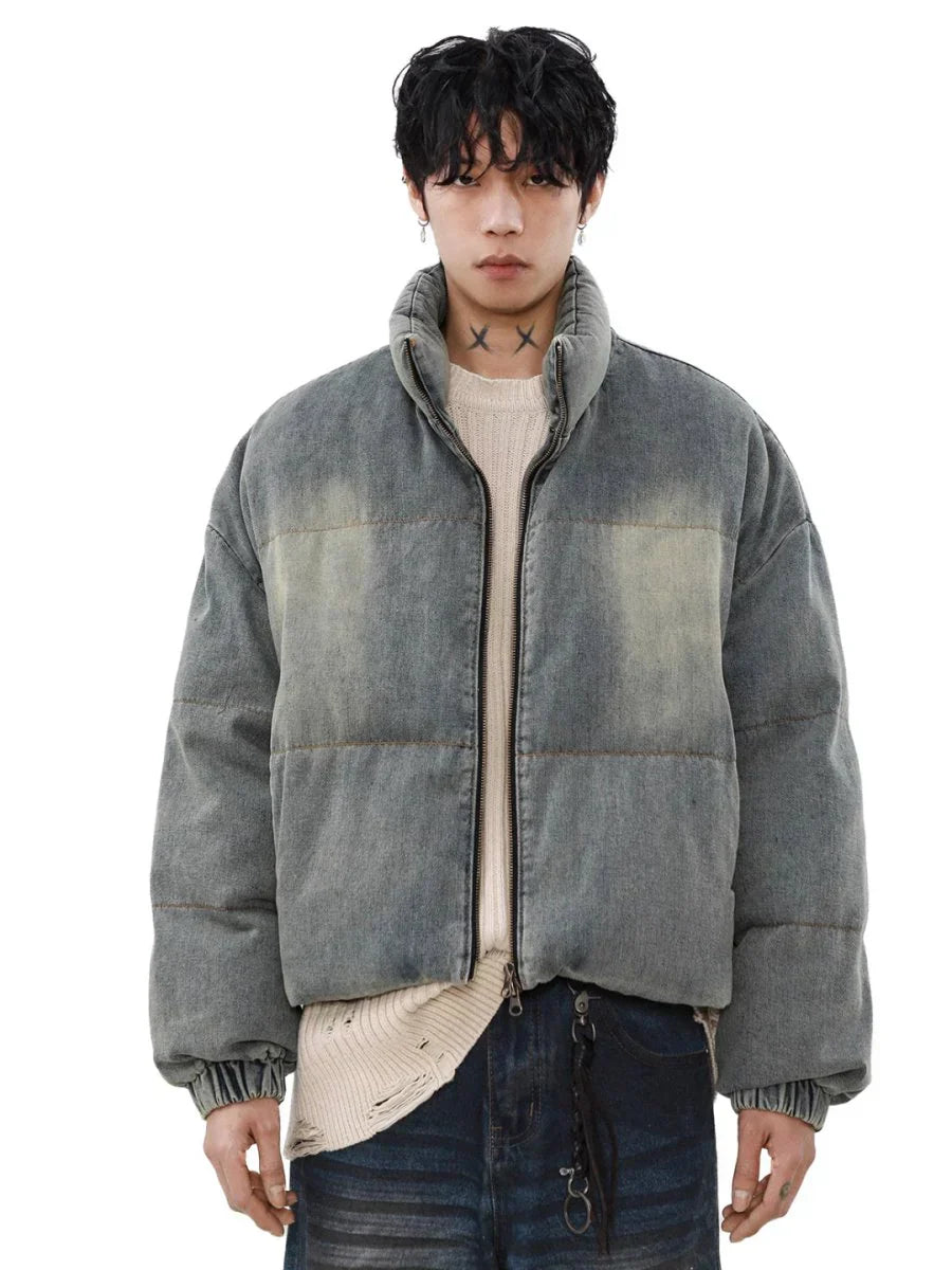 WASHED DENIM DOWN JACKET FE0124