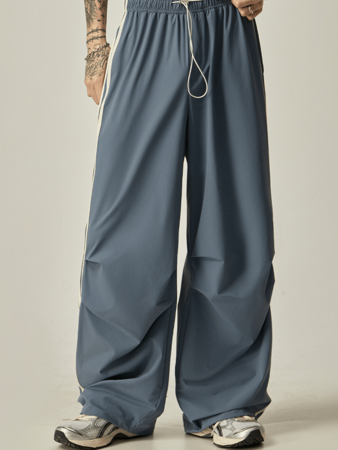 Striped loose wide-leg casual pants FE0682