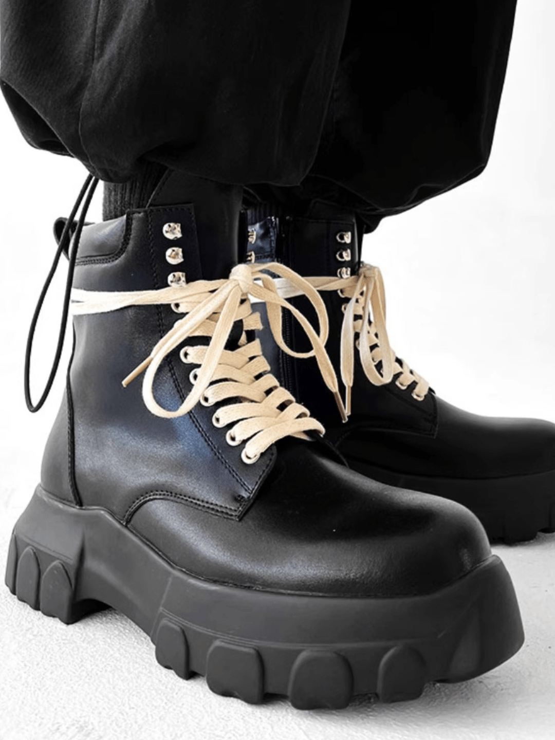 British style leather zipper shoes S040