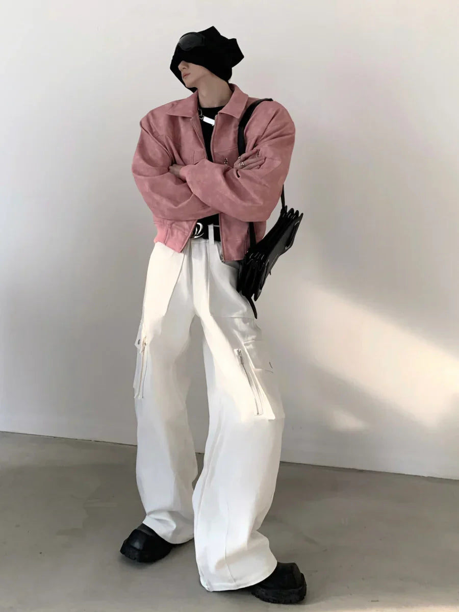 WASHED FROSTED LEATHER JACKET FE0464