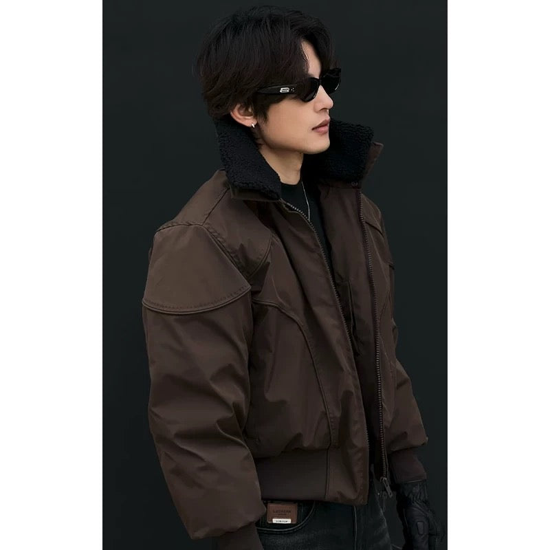Men’s Short Retro Jacket with Removable Collar FE0076