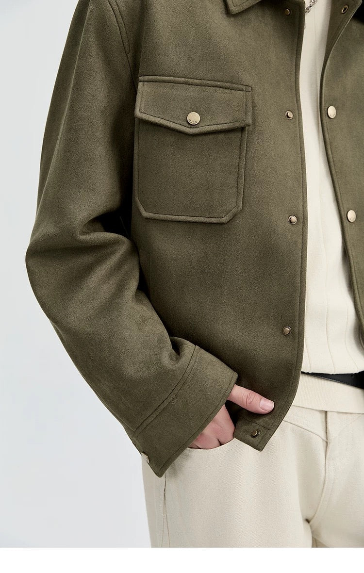 Men's Retro Premium Faux Suede Lapel Jacke FE0275