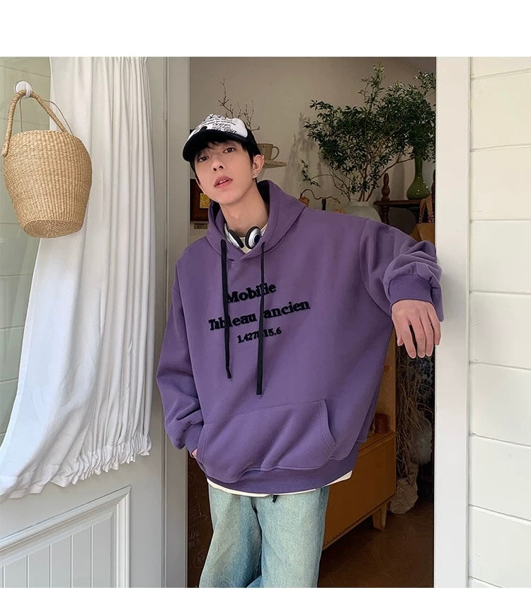 Men’s Vintage Brushed Embroidery Hoodie FE0334