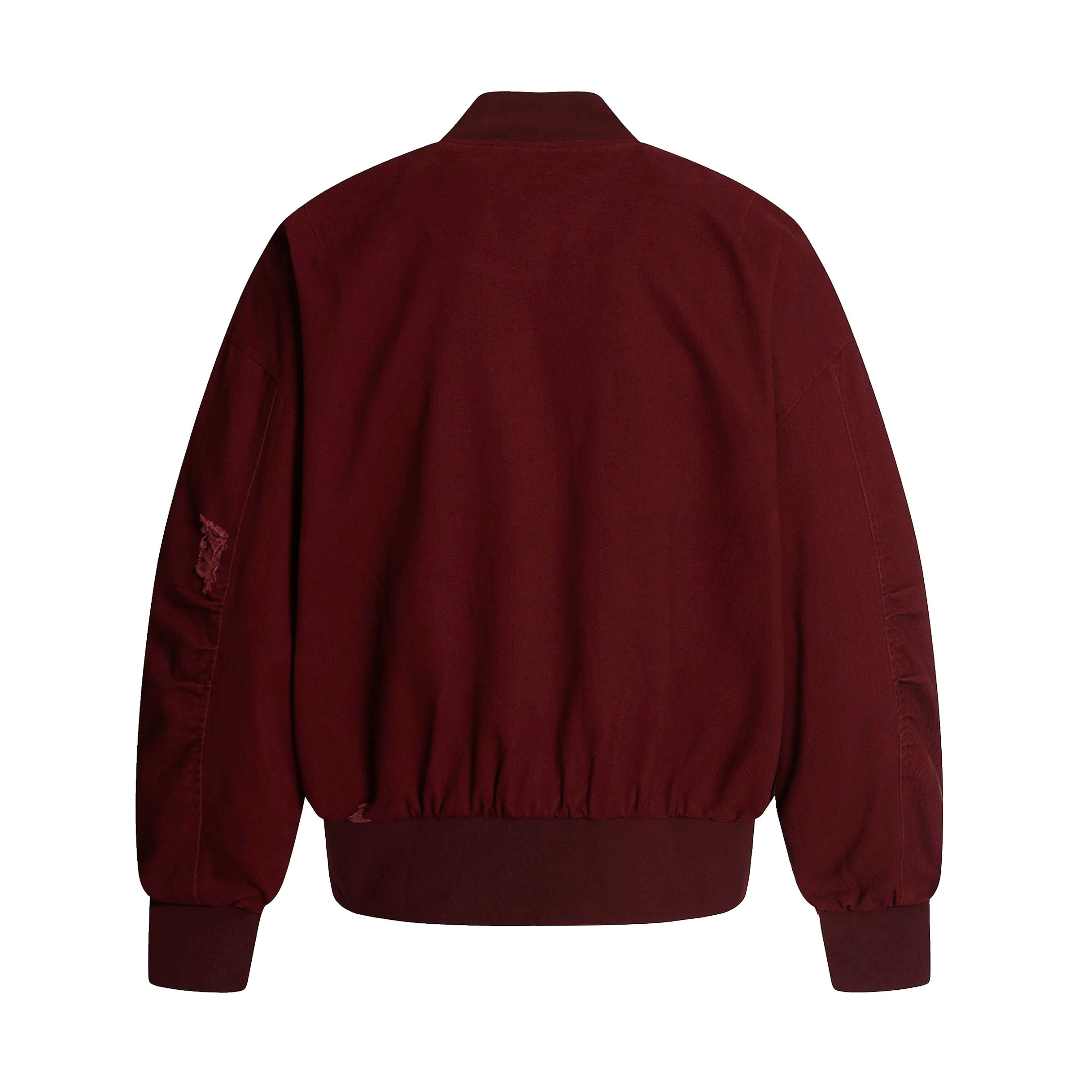 Men’s Burgundy MA-1 Distressed Bomber Jacke FE0306