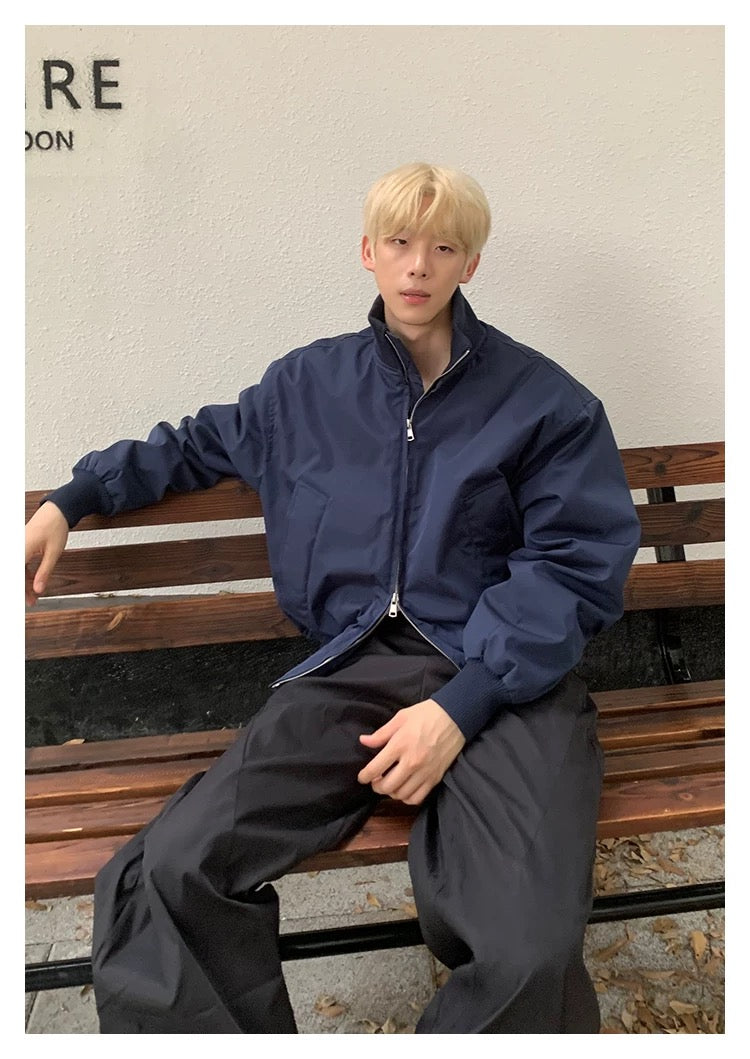 Men’s Short Padded Bomber Jacket – American Retro Street Winter Coat FE0312