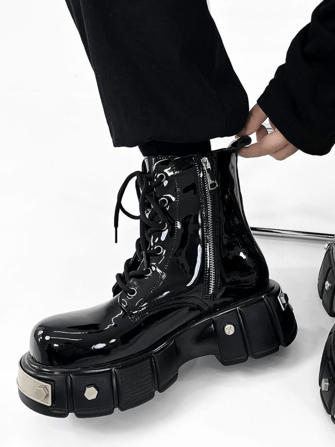 punk zipper biker boots S033