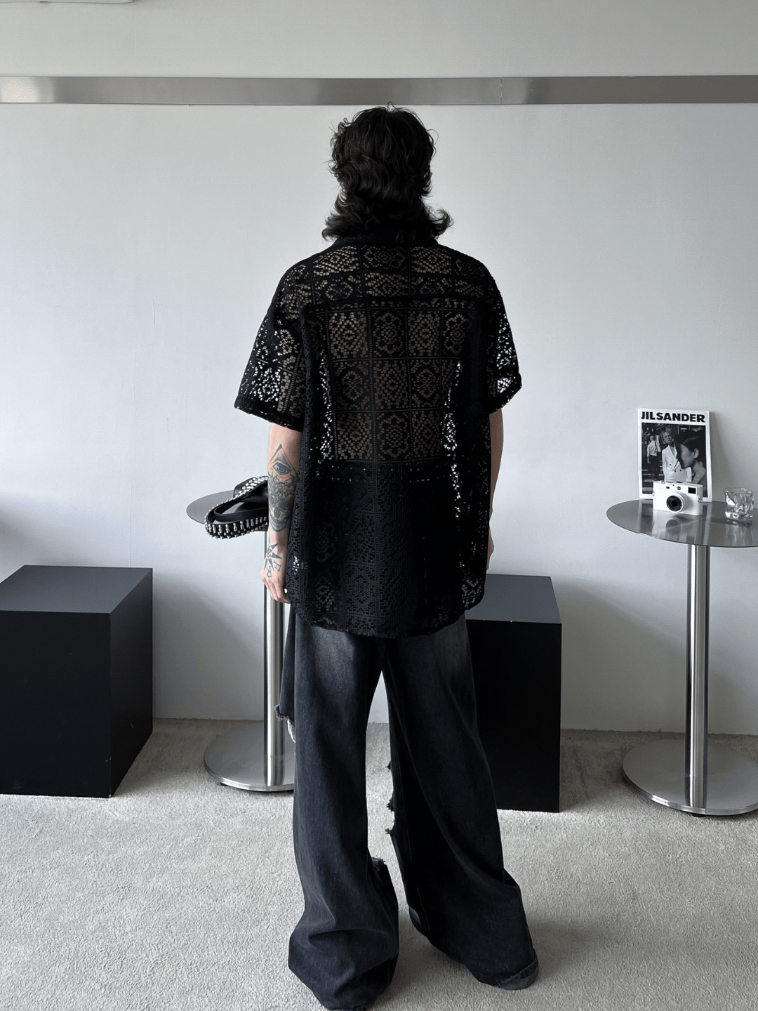 hollow design sense loose shirts FE0560
