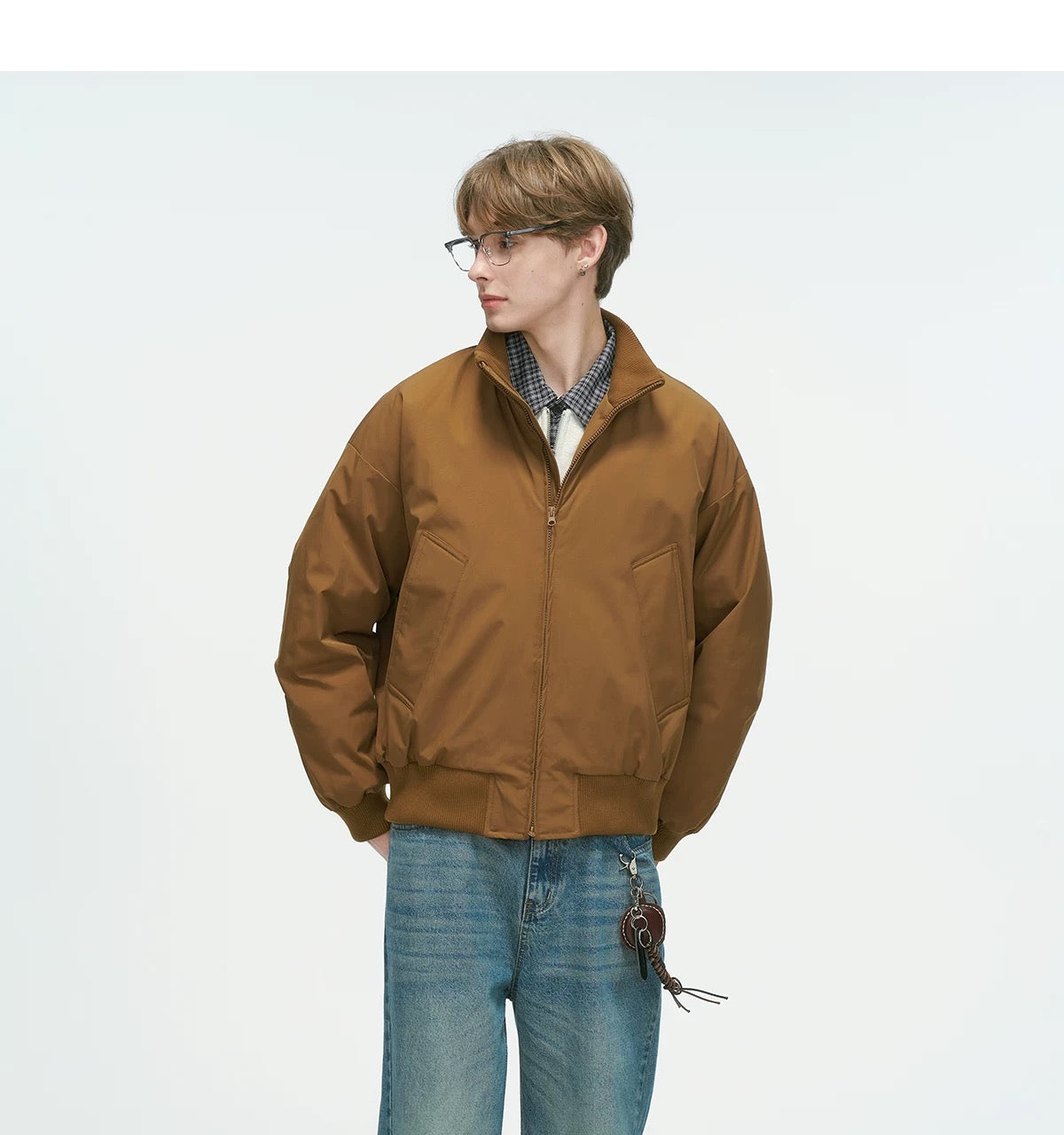 Stand Collar Down Jacket – Minimalist Warm Puffer for Winter Street Style FE0073