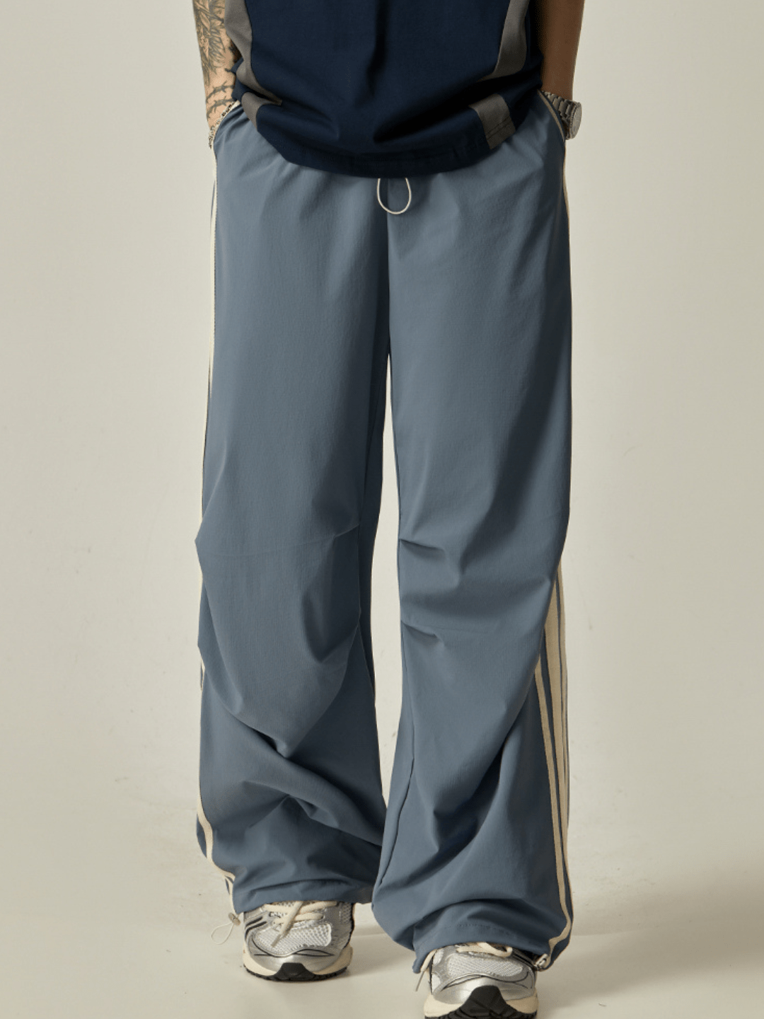 Striped loose wide-leg casual pants FE0682