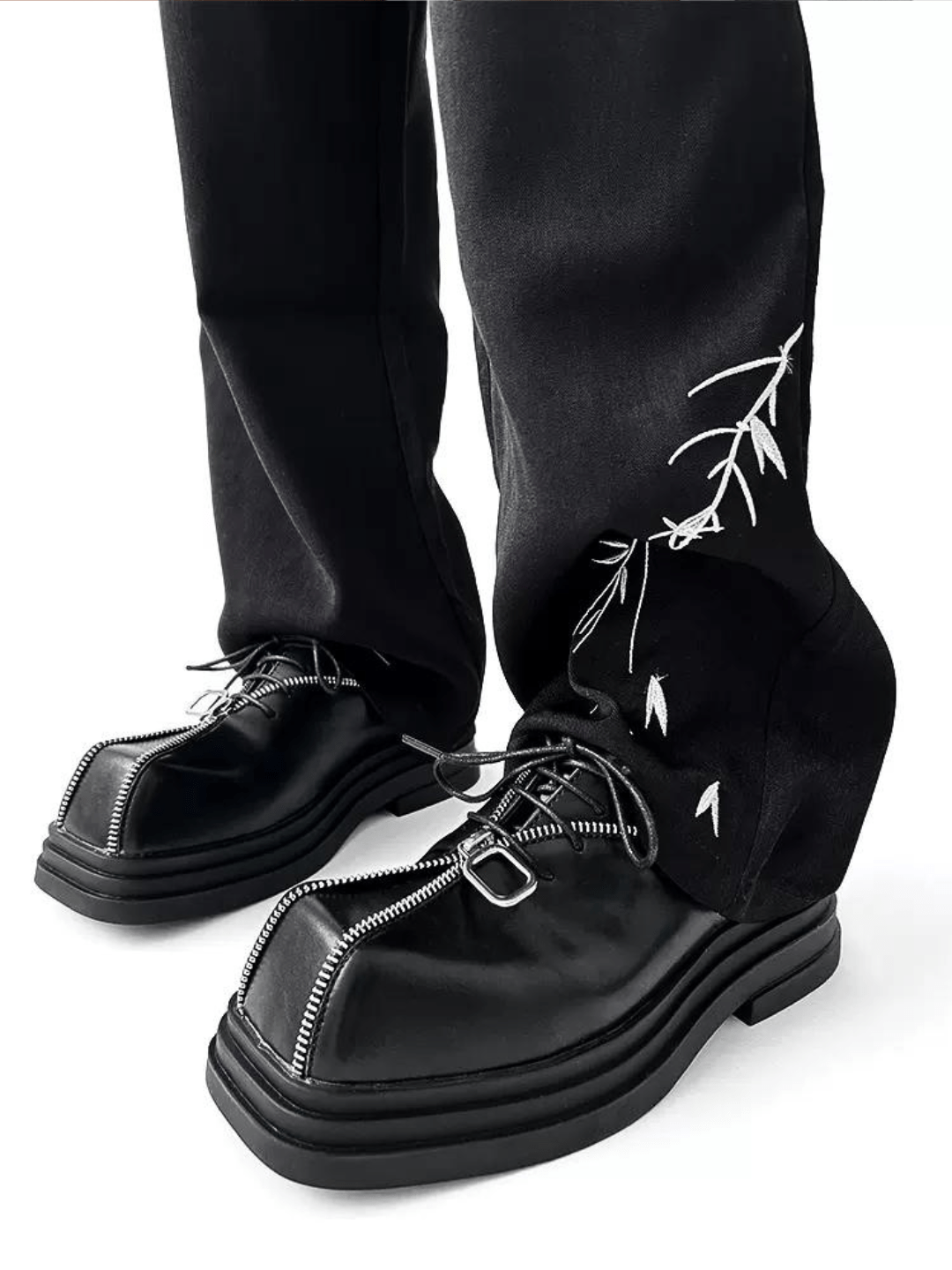 Square head leather shoes S046