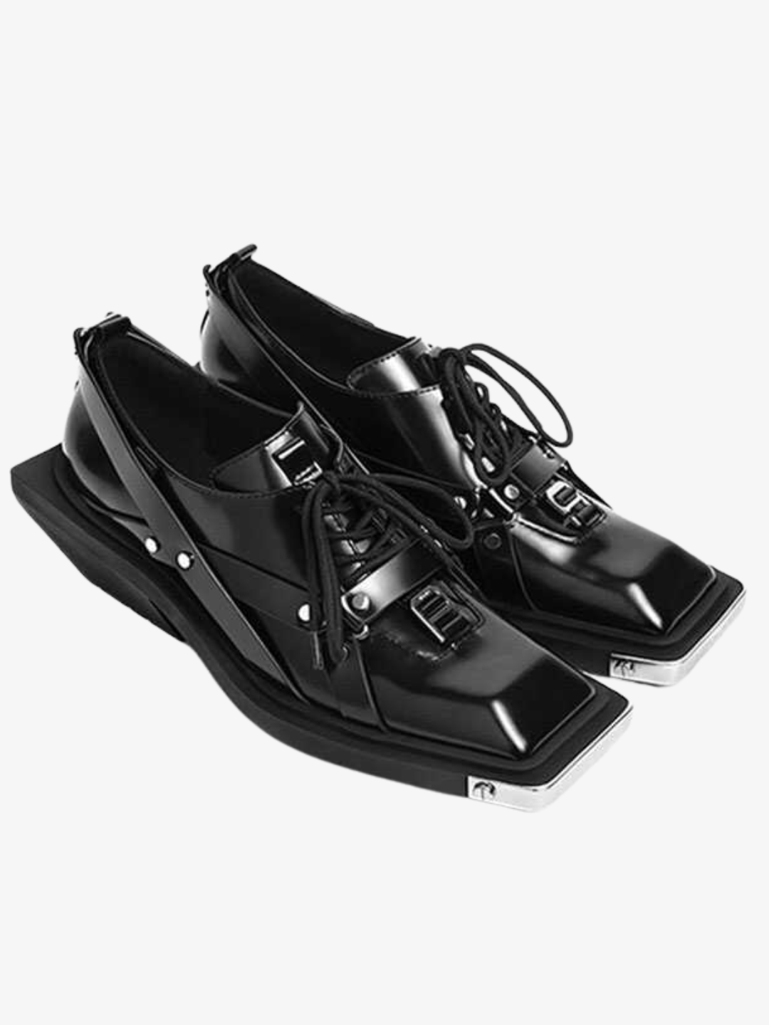 metal head decoration square shoes S037
