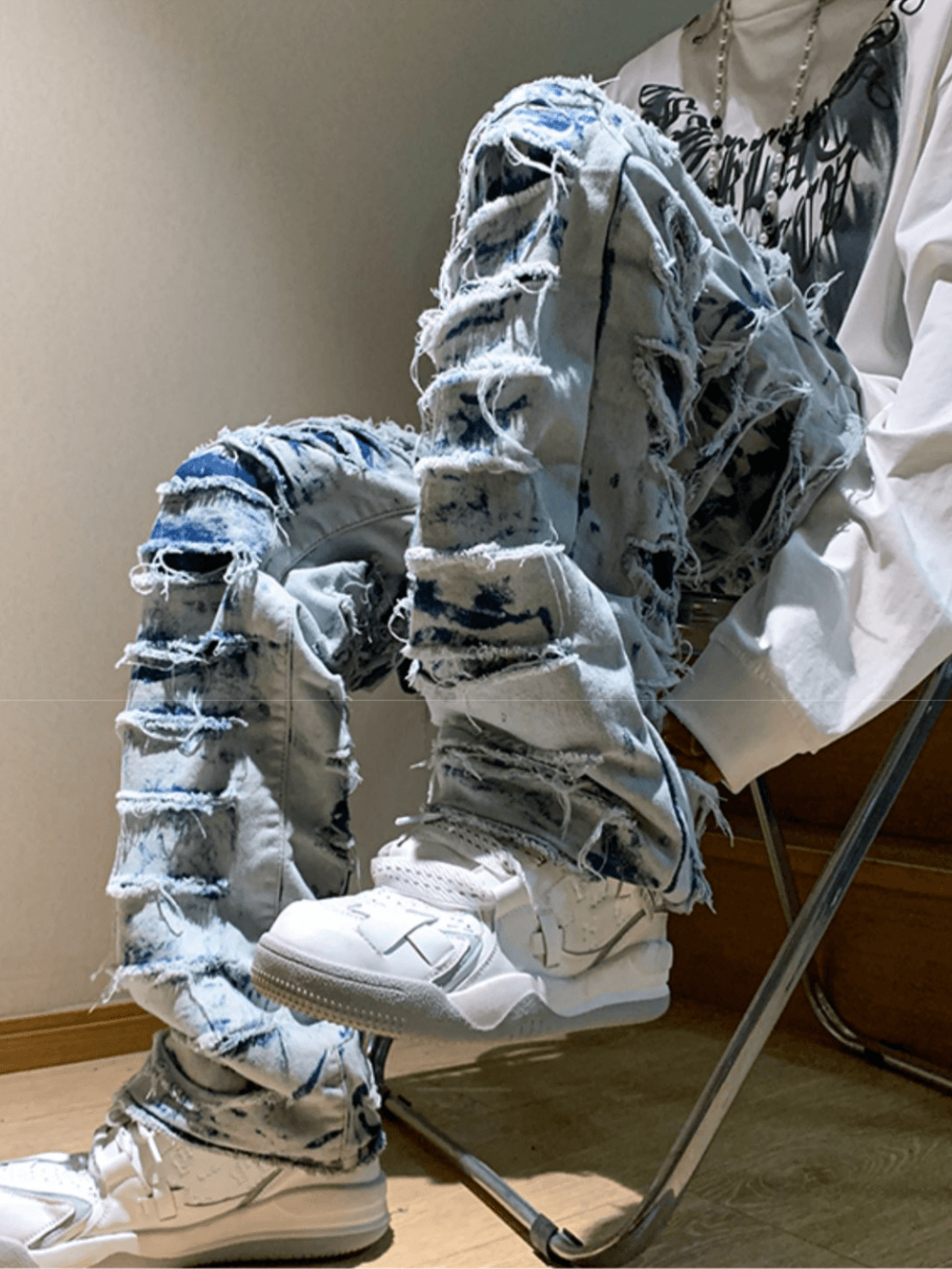 High street damage denim pants FE0426
