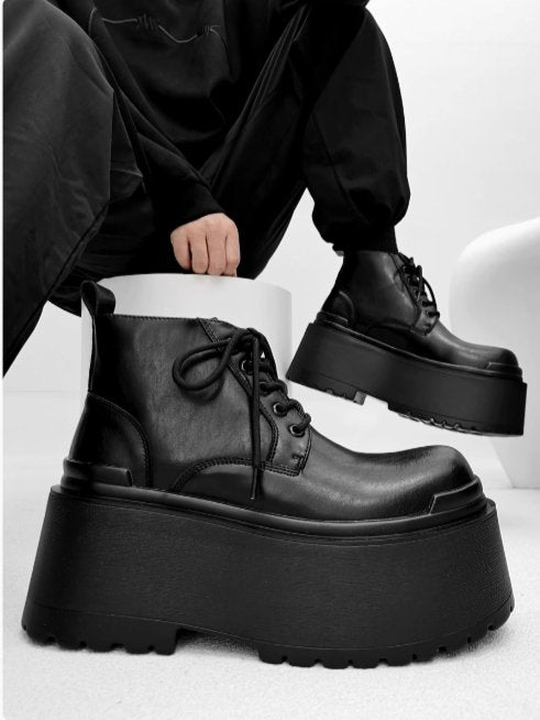 leather big head Derby shoes S042