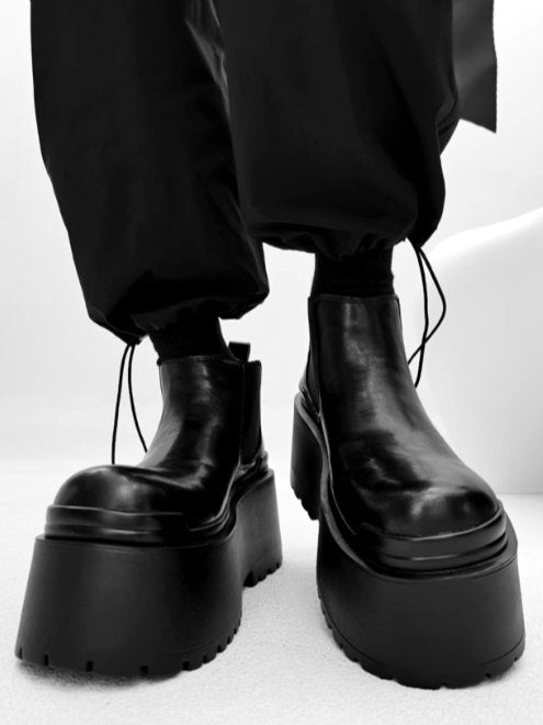 leather big head Derby shoes S042