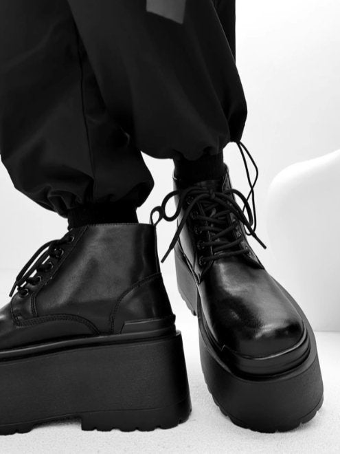 leather big head Derby shoes S042