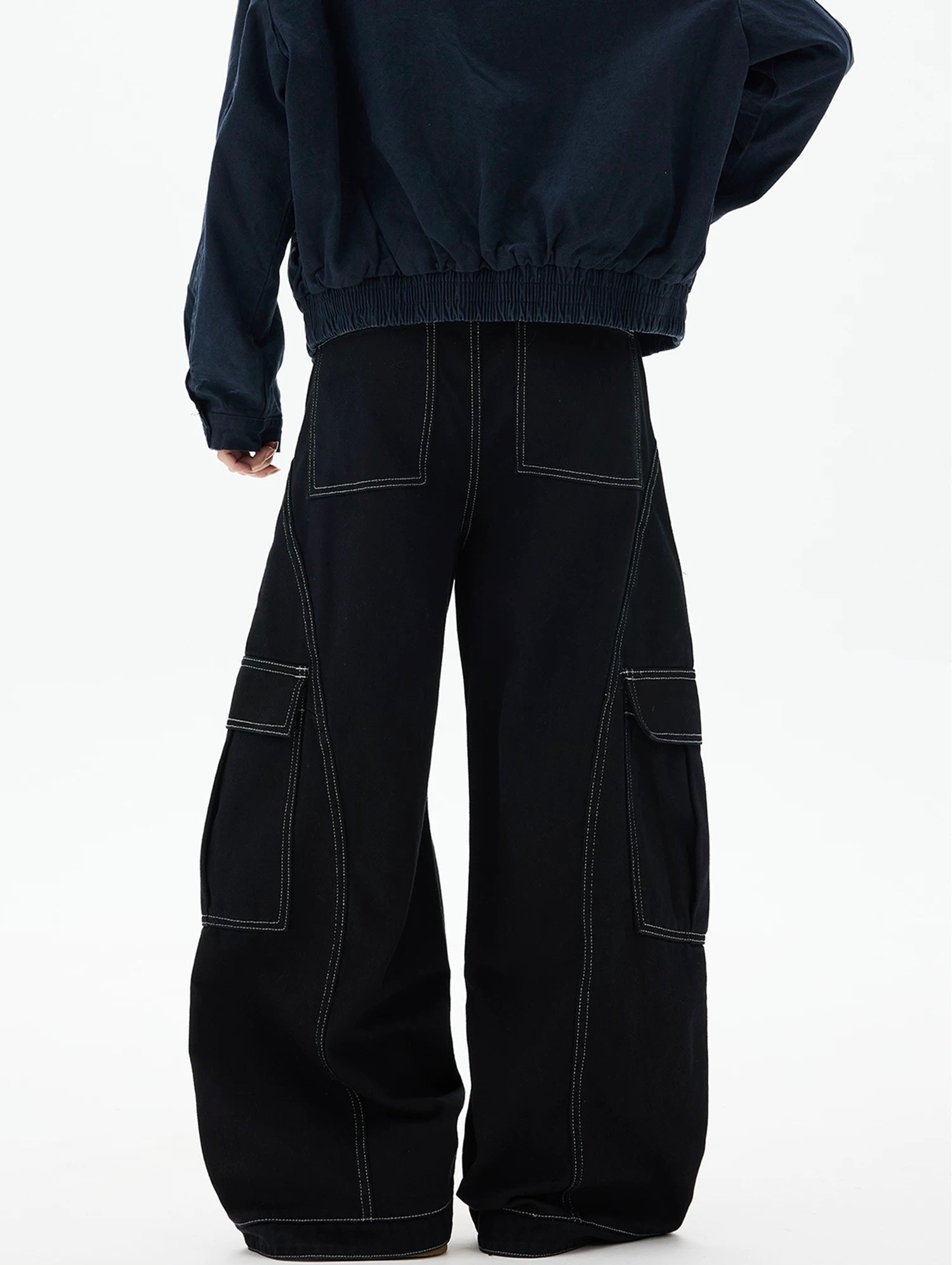 American Curved Wide-Leg Streetwear Trousers FE0297