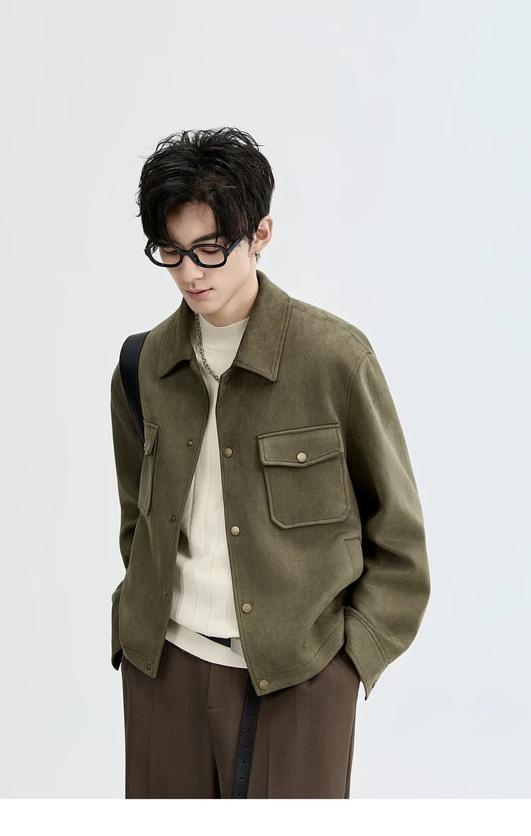 Men's Retro Premium Faux Suede Lapel Jacke FE0275
