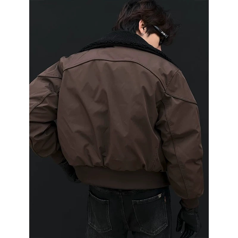 Men’s Short Retro Jacket with Removable Collar FE0076