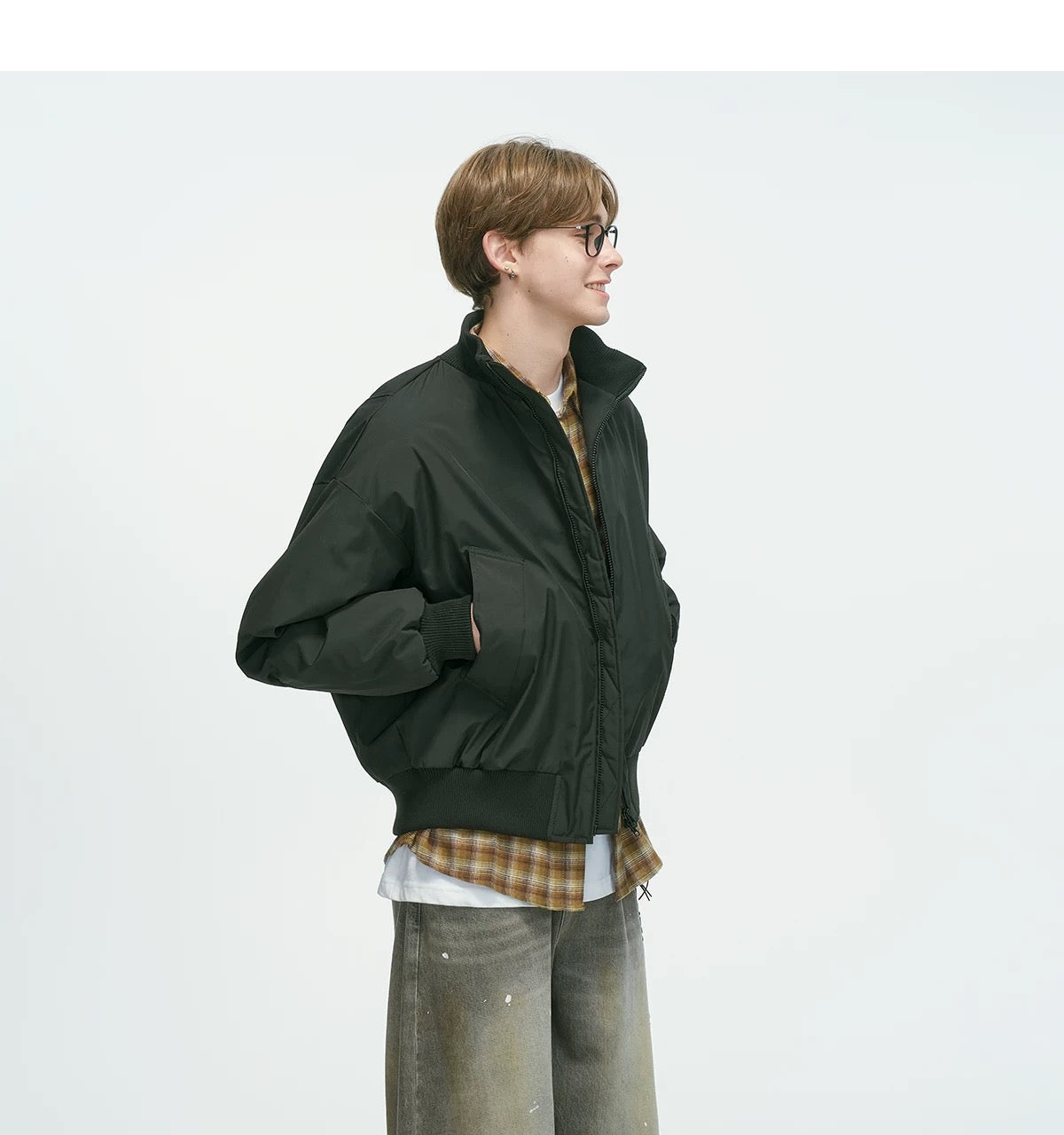 Stand Collar Down Jacket – Minimalist Warm Puffer for Winter Street Style FE0073