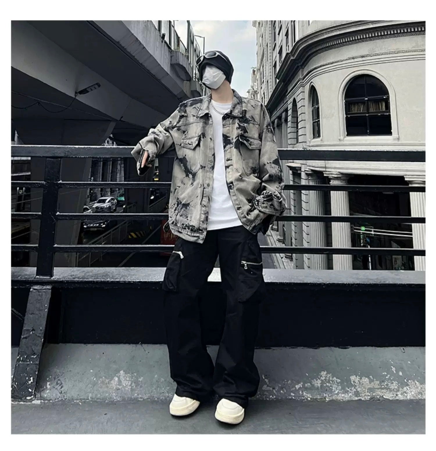 Men’s American Tie-Dye Denim Jacket – High Street Vintage Streetwear Outerwear FE0292