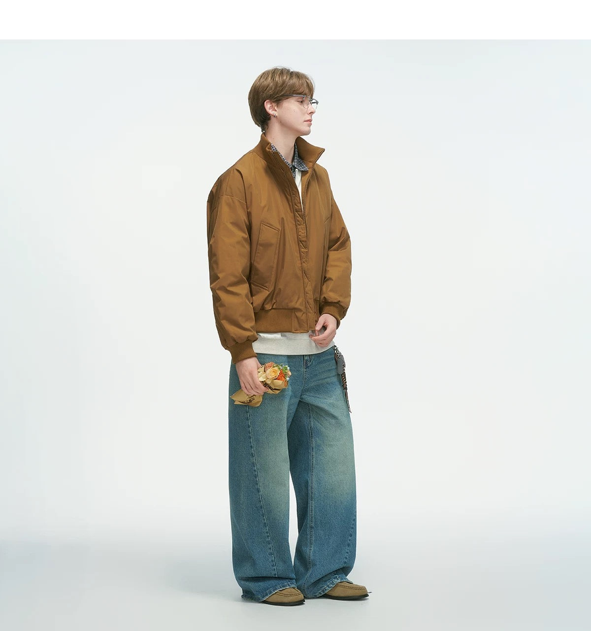 Stand Collar Down Jacket – Minimalist Warm Puffer for Winter Street Style FE0073