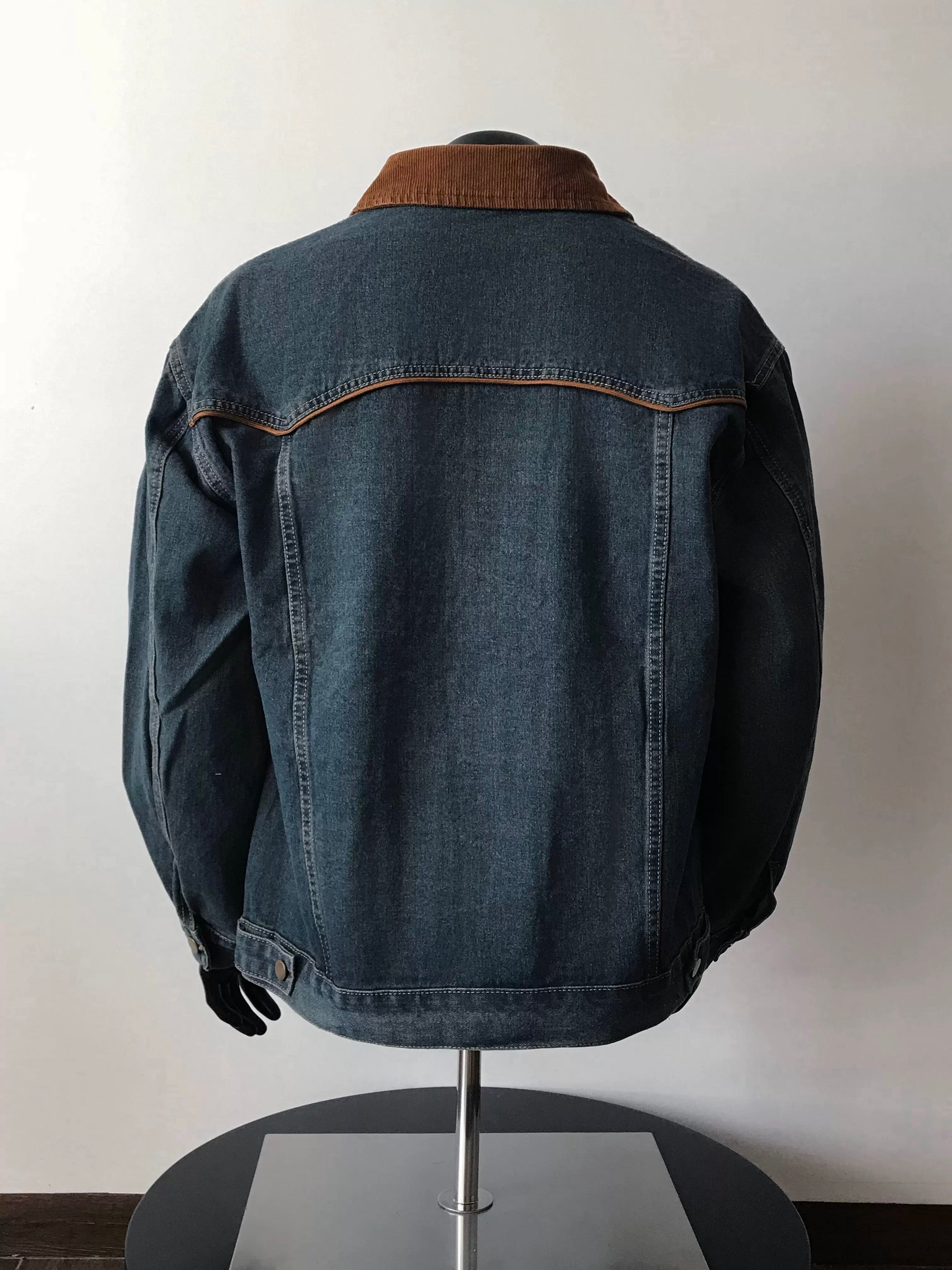 Men’s Vintage Patch Denim Jacket – American Retro Streetwear Outerwear FE0288