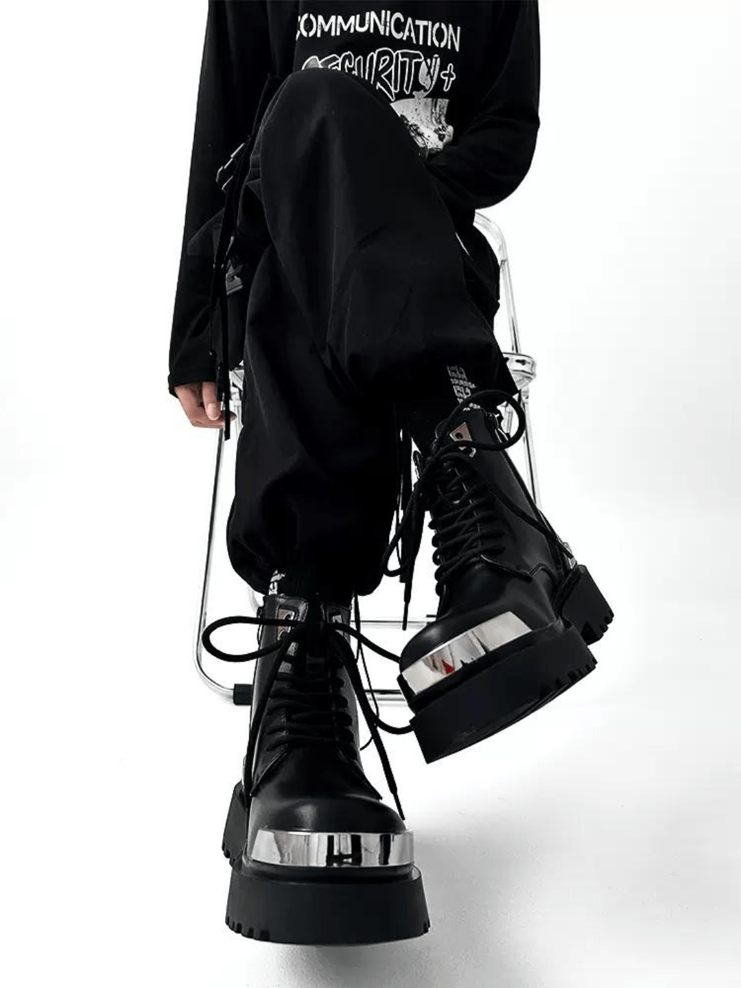 High-top Motorcycle Leather Work Boots S047