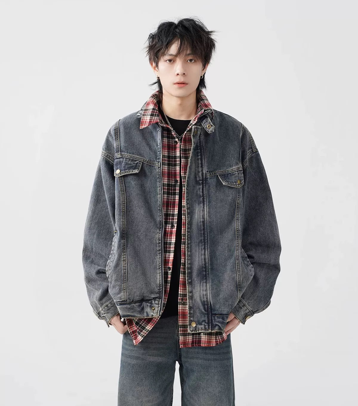 Men’s Vintage Washed Denim Jacket FE0322