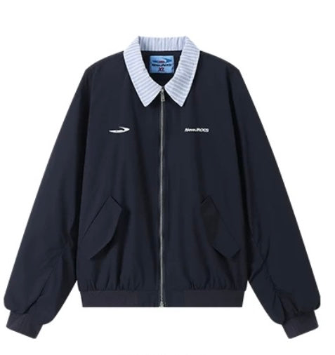 Men’s Vintage Embroidered Layered Baseball Jacket – Retro Streetwear Bomber Coat FE0017