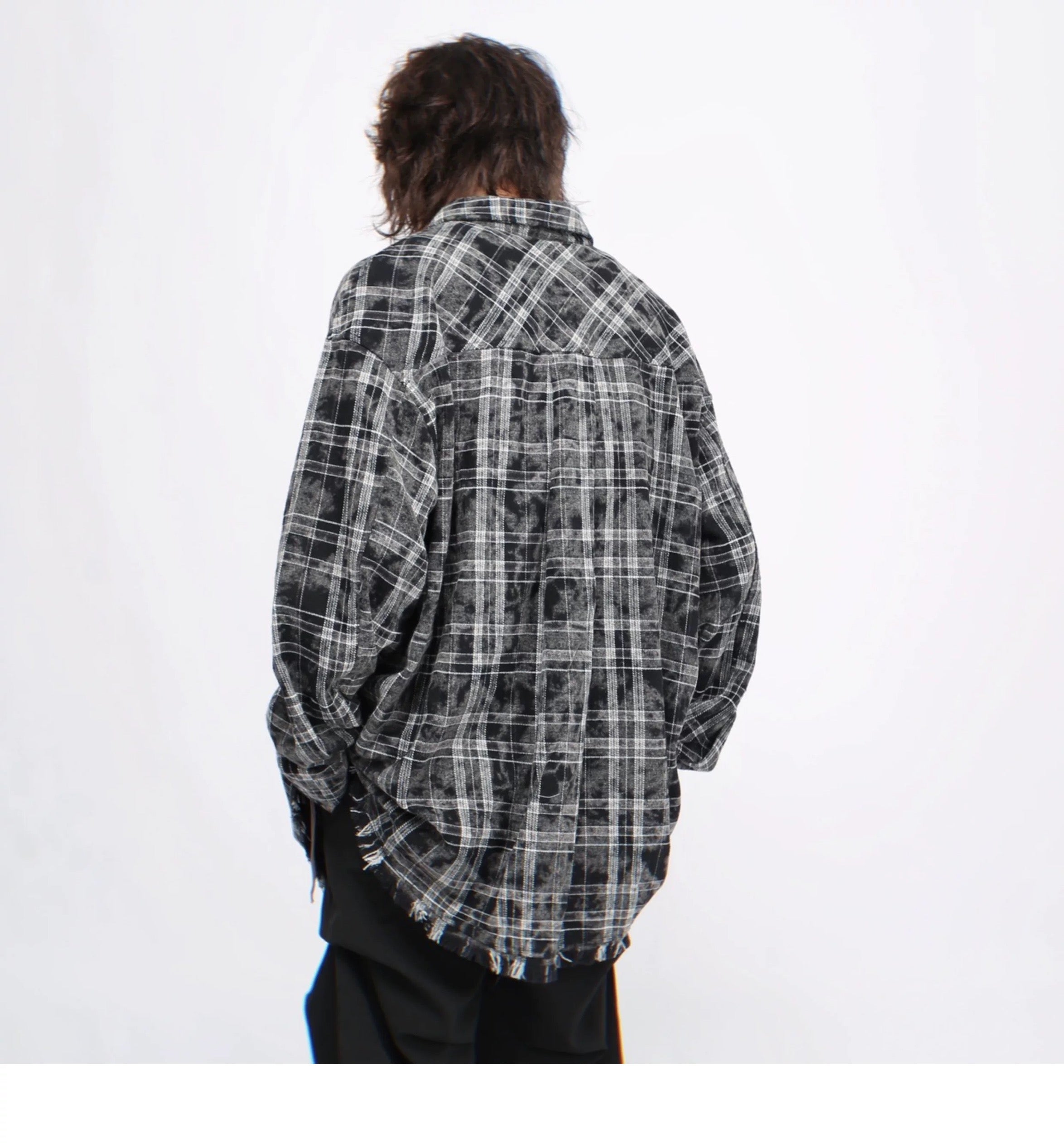 Men’s Plaid Overshirt Jacket – American Casual Vintage Streetwear Outerwear FE0298