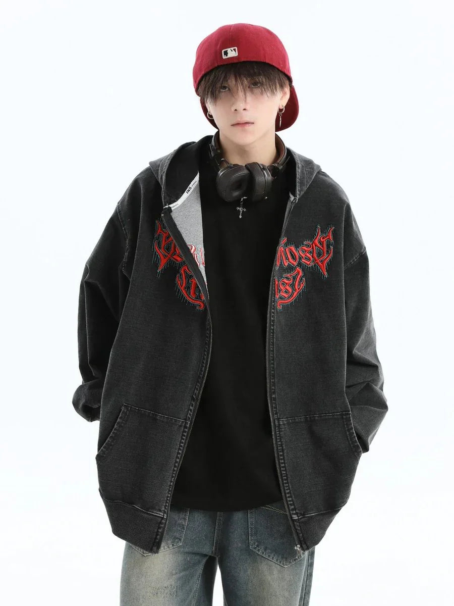 GOTHIC LETTER LOGO DENIM JACKET FE0122