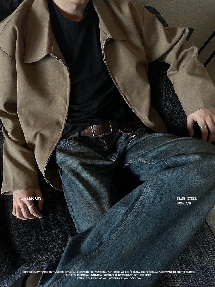 Vintage Distressed Bootcut Jeans - Slim-Fit Flattering Retro Denim with Ombre Wash FE0010