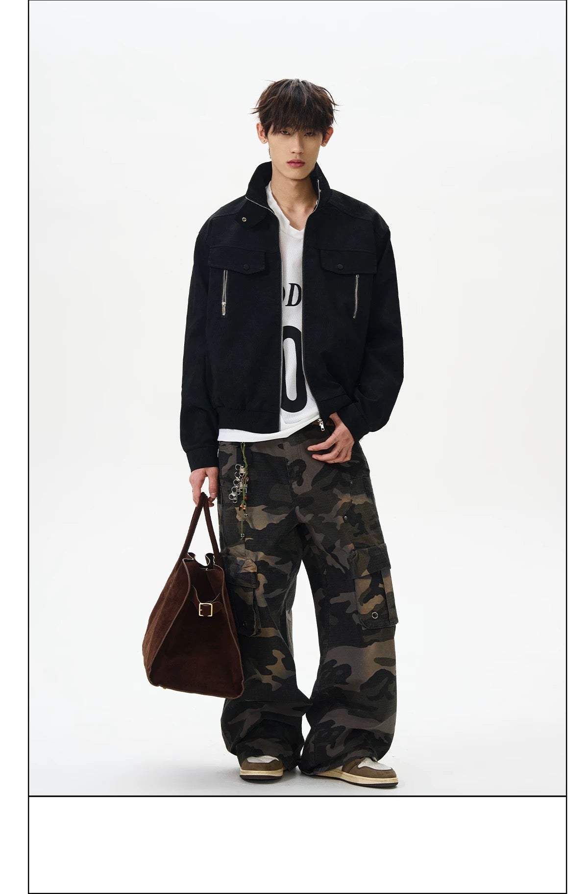 Men’s Stand-Collar American Streetwear Jacket FE0086