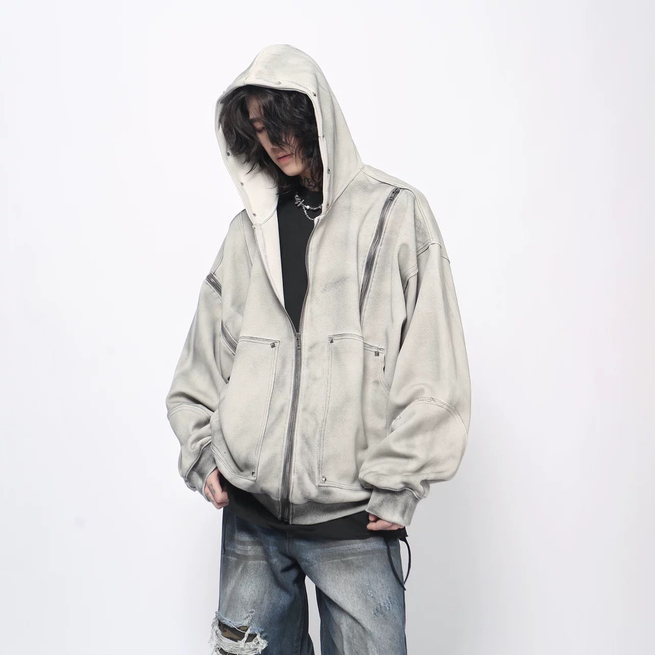 Men’s Zip-Up Streetwear Hoodie FE0368
