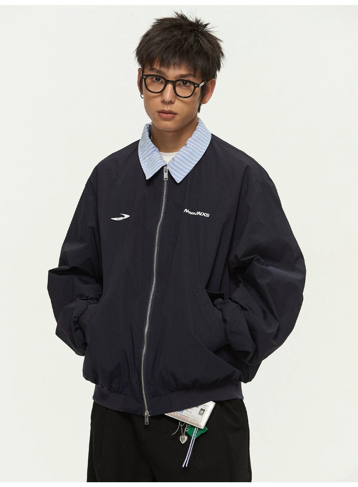 Men’s Vintage Embroidered Layered Baseball Jacket – Retro Streetwear Bomber Coat FE0017