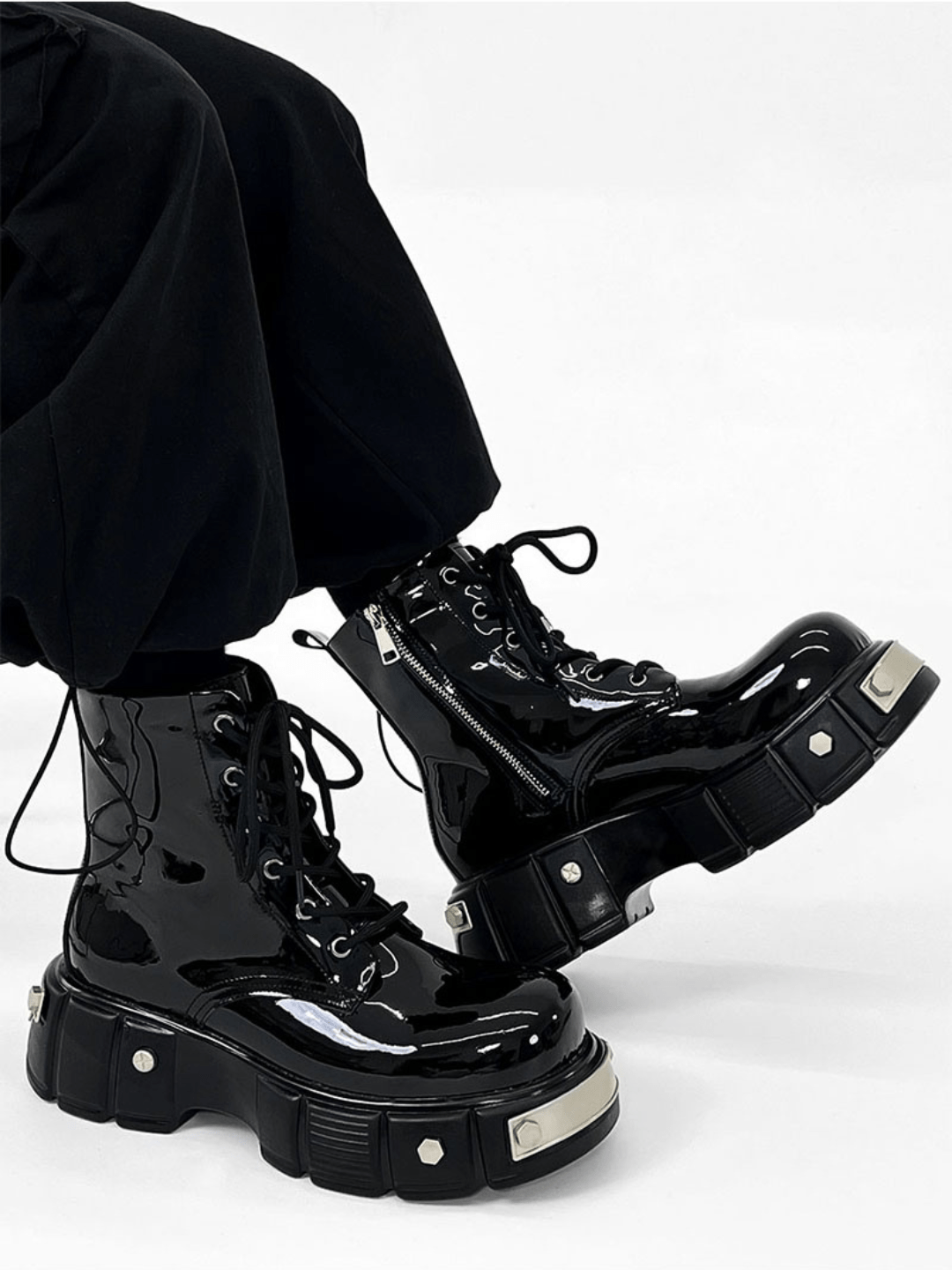 punk zipper biker boots S033