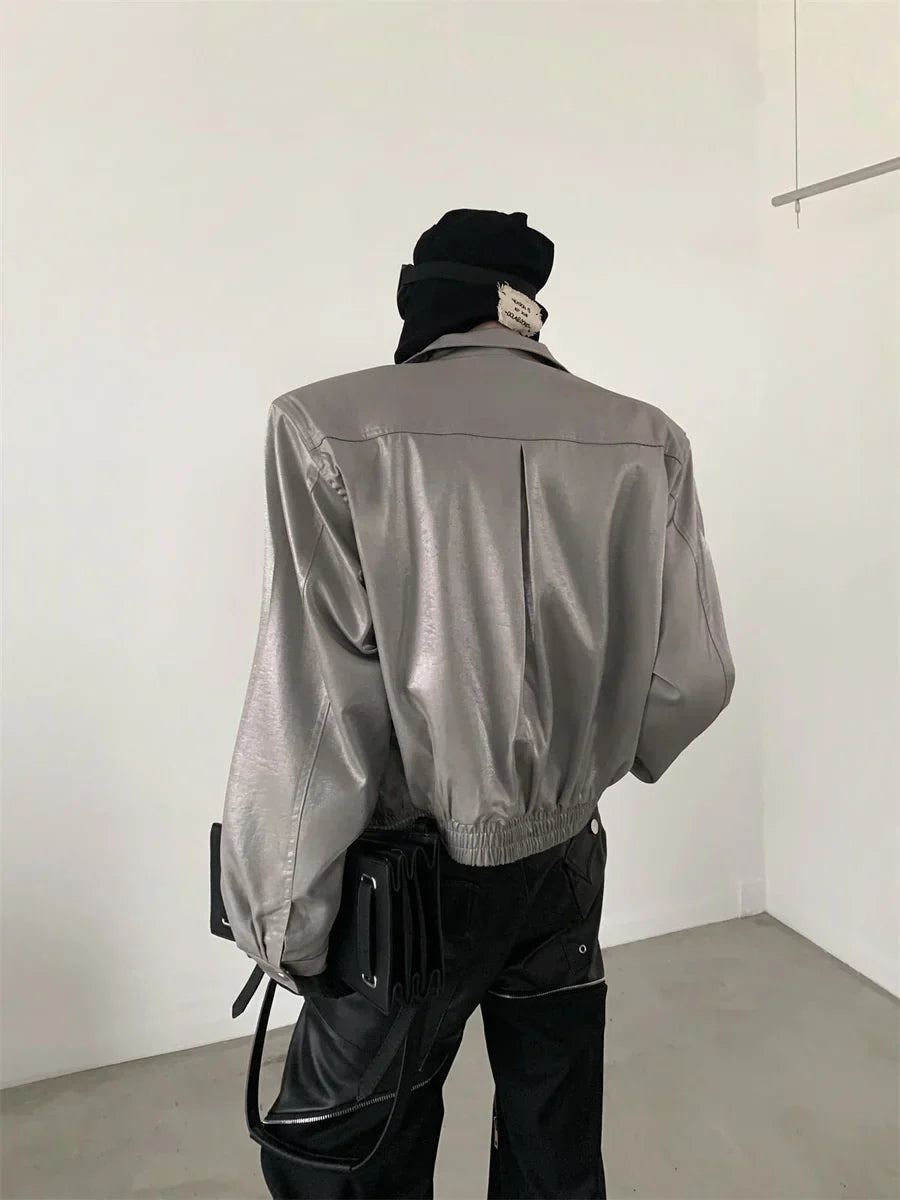 SHOULDER PADS SILHOUETTE LAPEL SHORT JACKET FE0466
