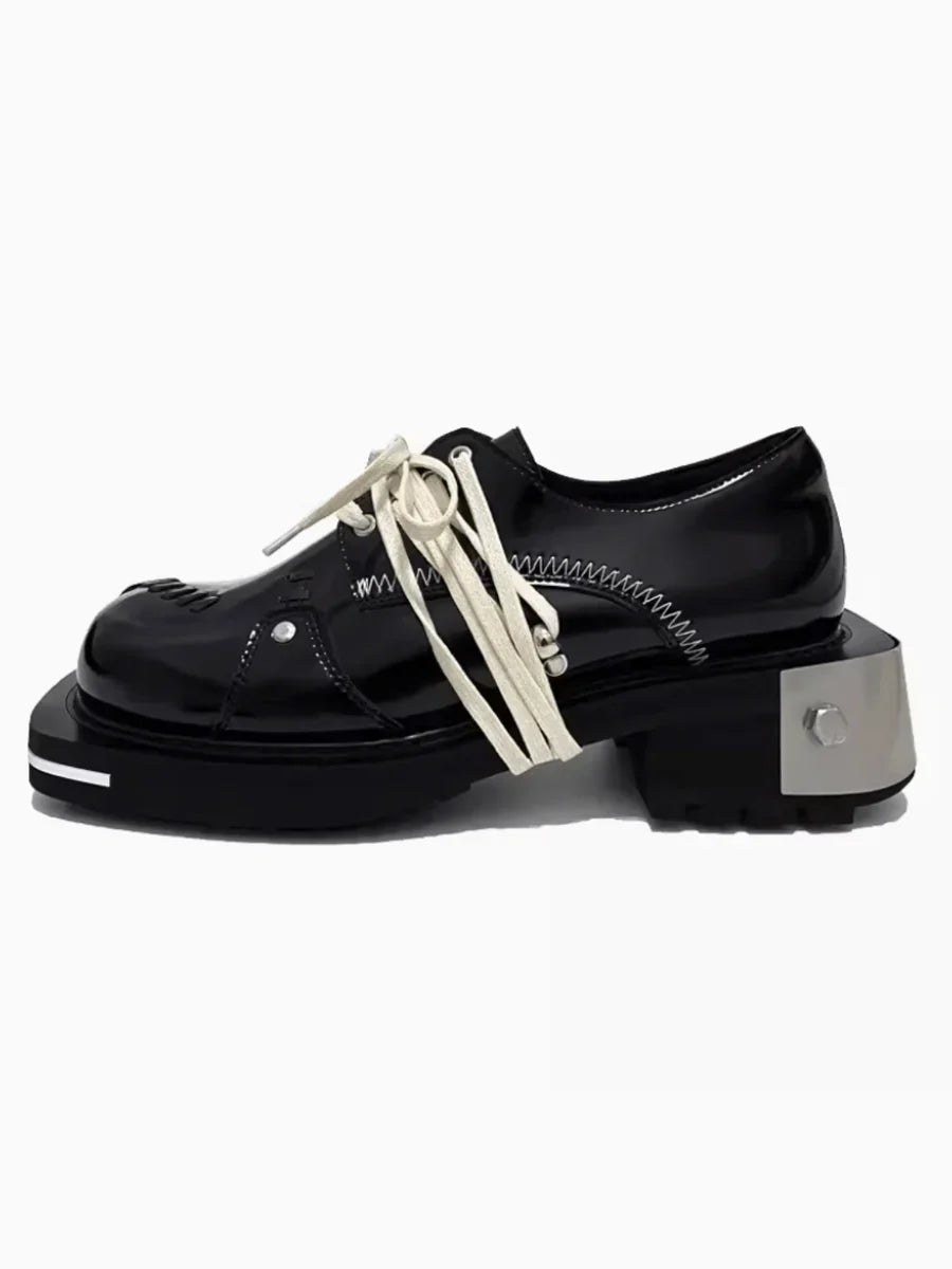 BRITISH STYLE RACE-UP NICHE DESIGN HEAD SHOES S024