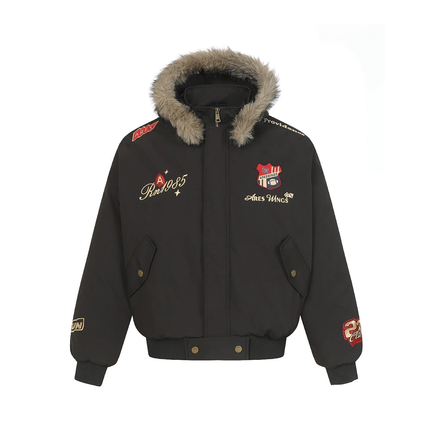 American Vintage Embroidered Badge Padded Jacket FE0348