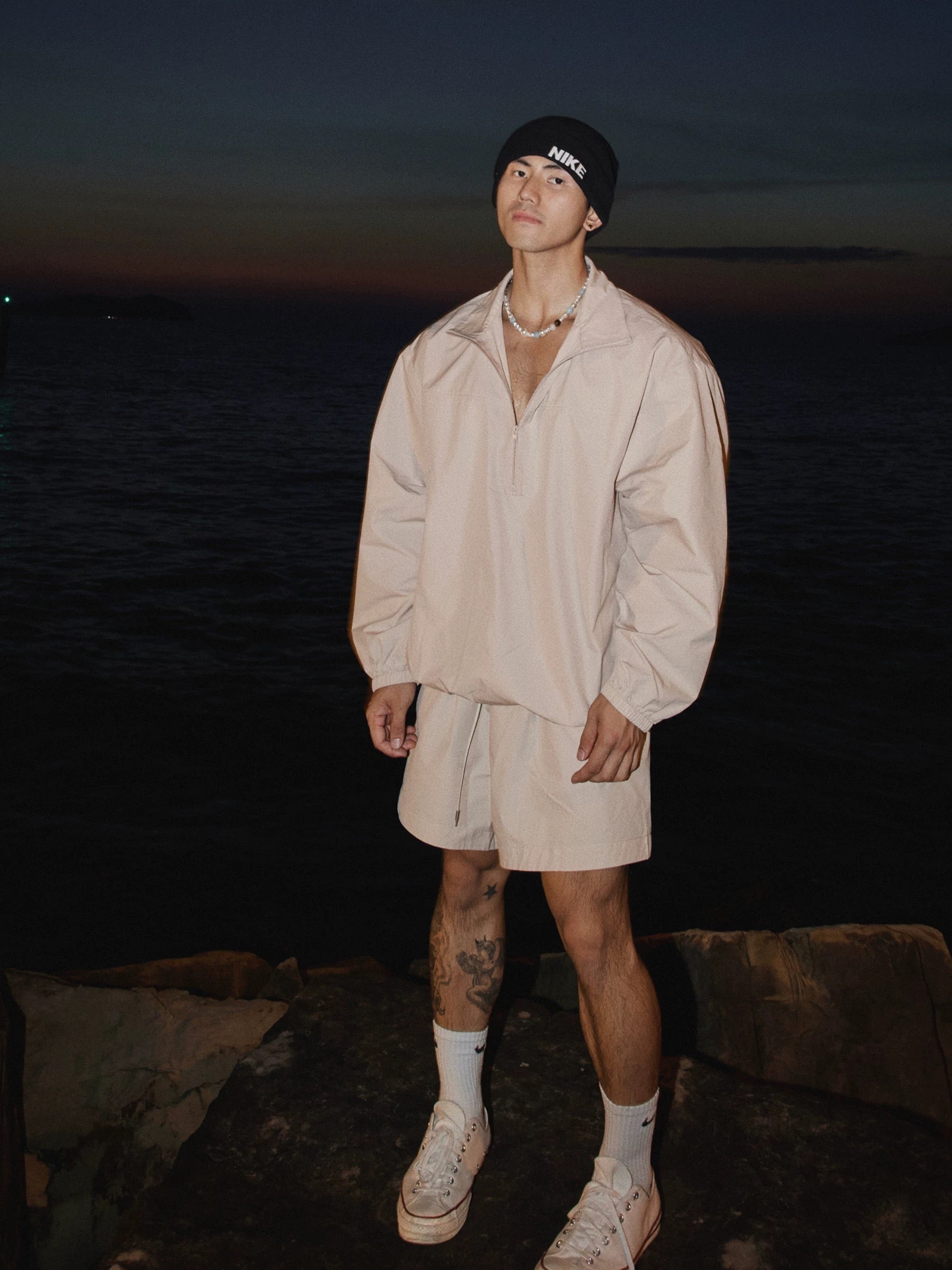 Men’s Retro Sport Lounge Set | Lightweight Fall Tracksuit with Loose Pullover & Shorts FE0278